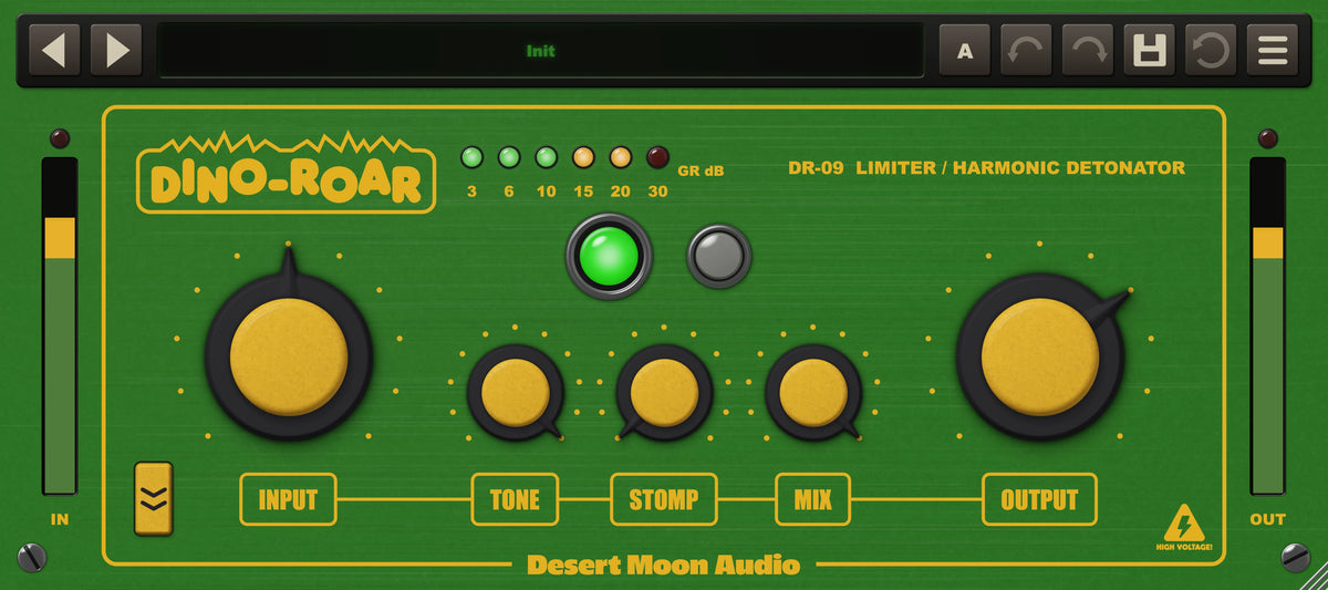 Dino-Roar panel, with its controls numbered