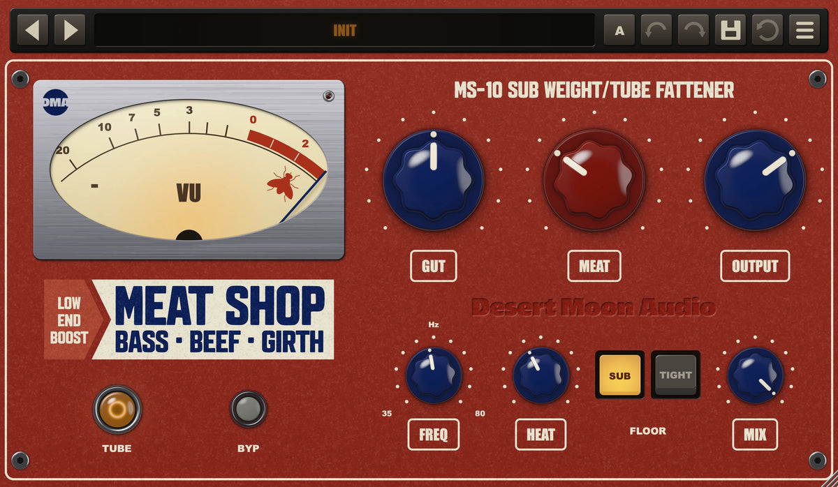 Meat Shop panel, with its controls numbered