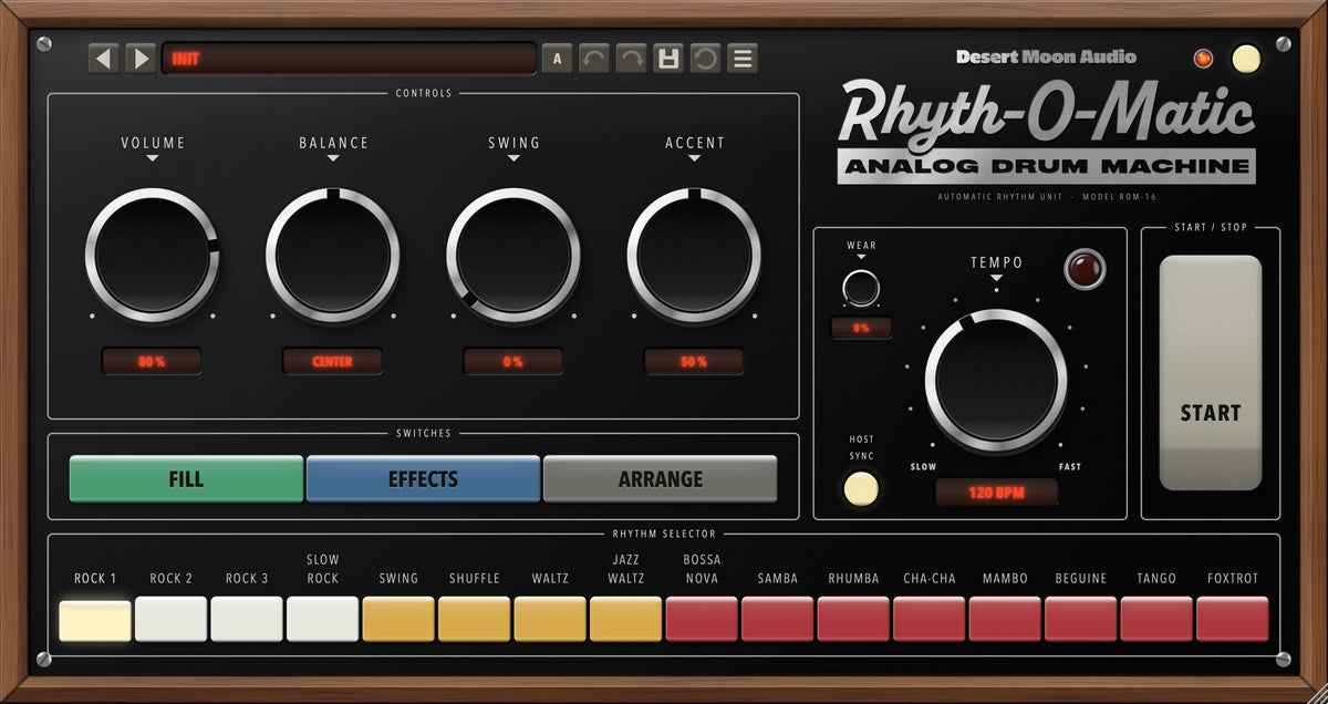 Rhyth-O-Matic panel, with its controls numbered