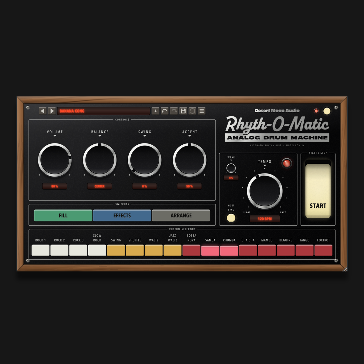 Rhyth-O-Matic – Analog Drum Machine plugin for Mac and PC