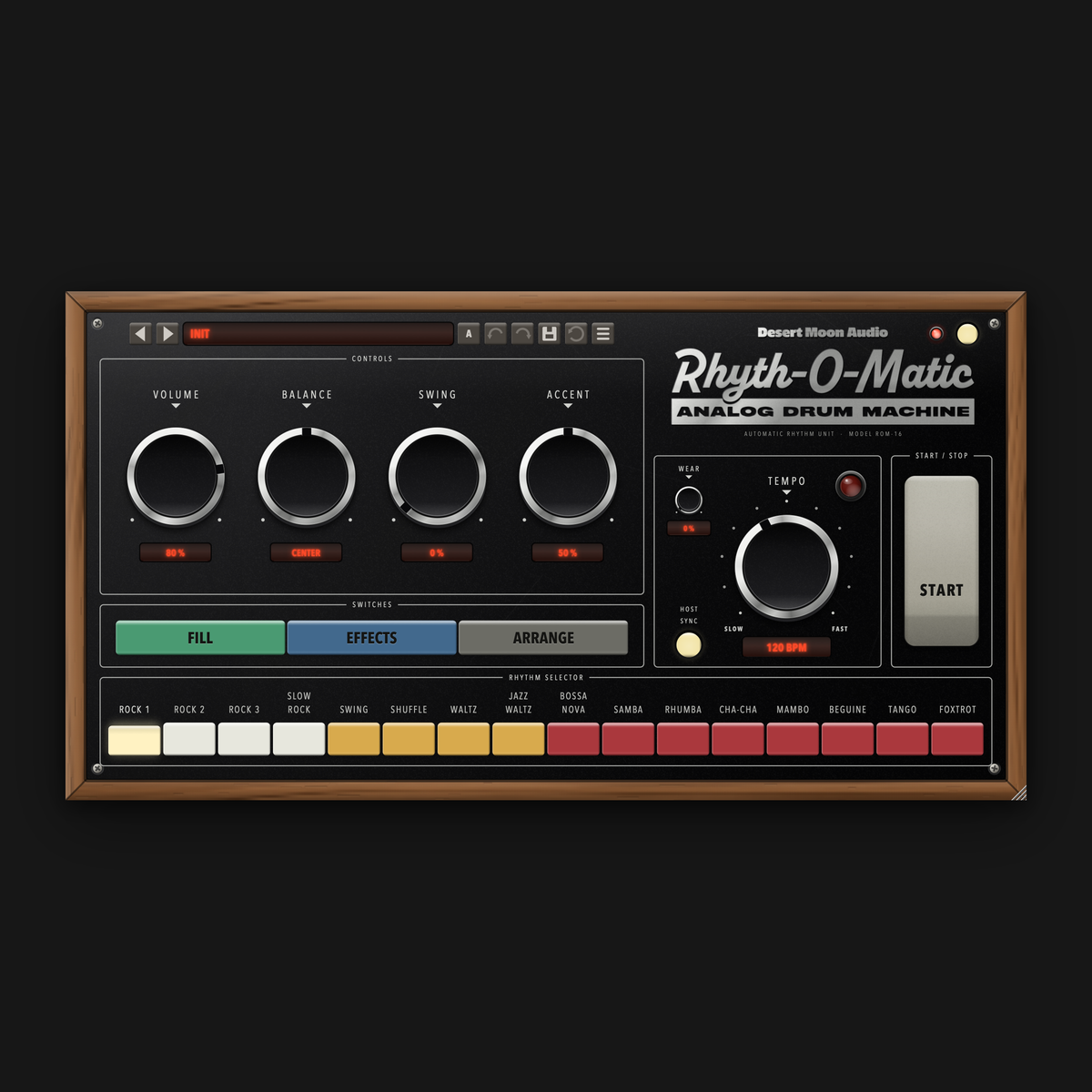 Rhyth-O-Matic – Analog Drum Machine plugin for Mac and PC