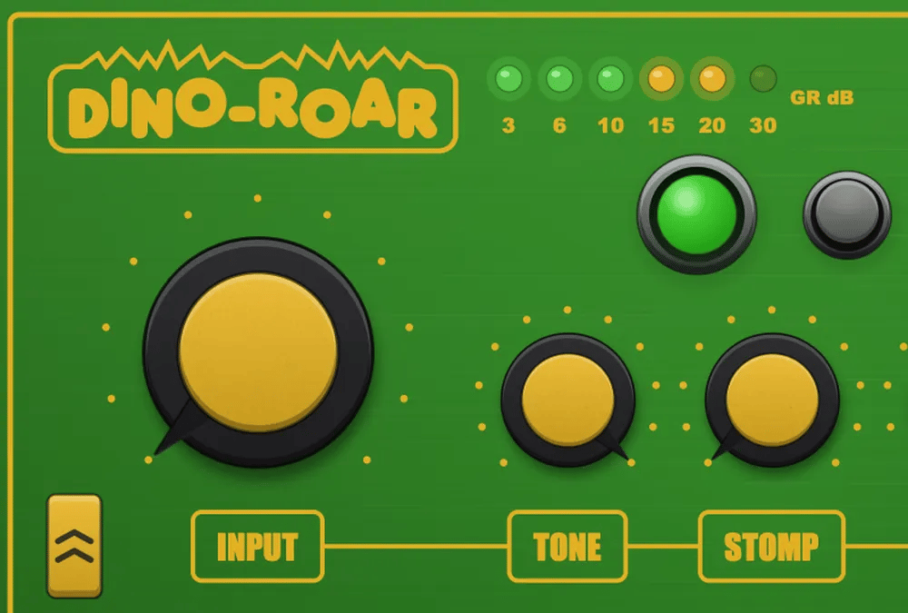 INPUT driven up and back with the gain-reduction ladder filling and the clip lamp latching