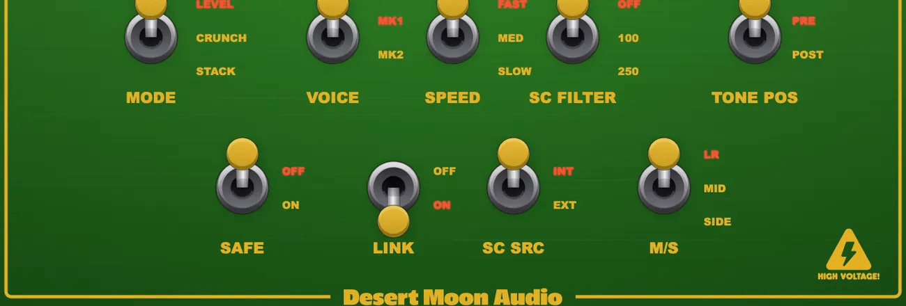 Both switch rows stepping through mode, voice, speed, sidechain and M/S settings