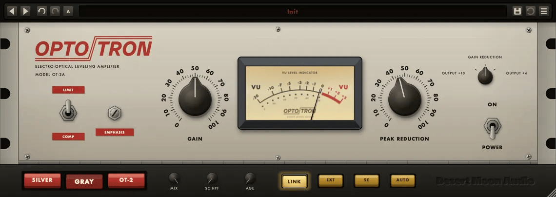 The Optotron VU meter moving with the program