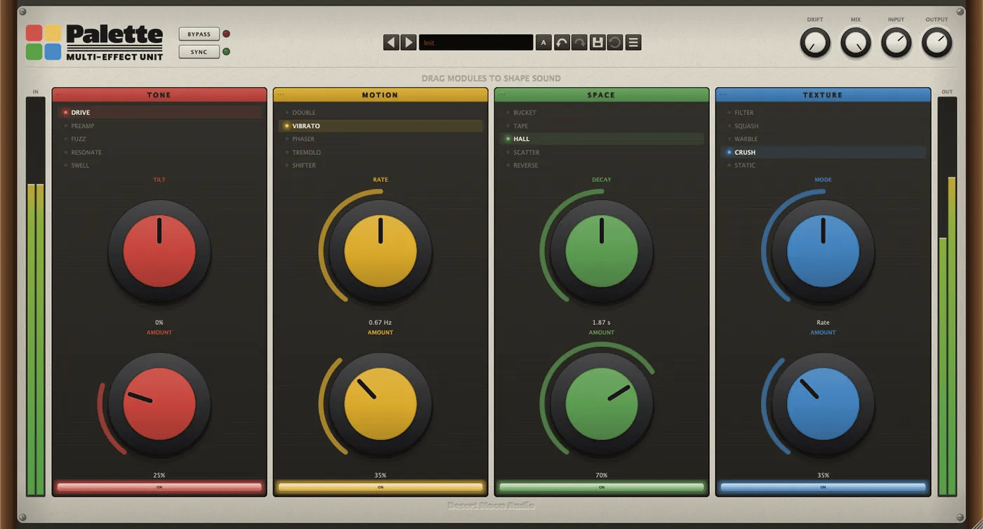 All four Palette modules stepping through their algorithms together